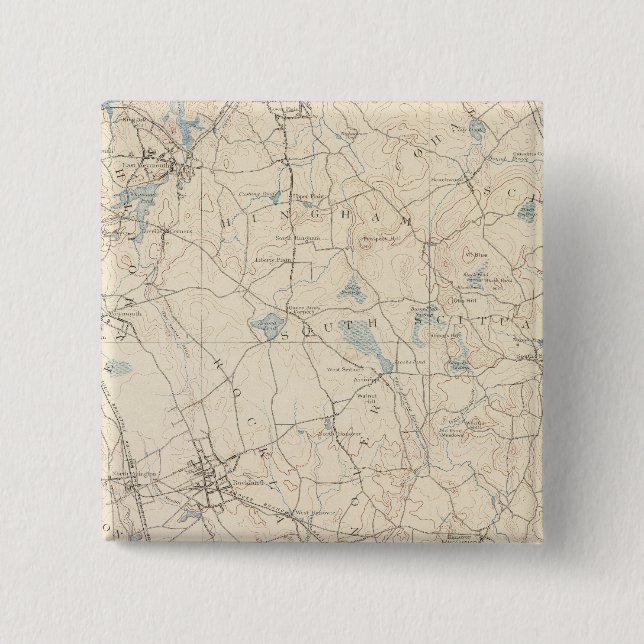Bóton Quadrado 5.08cm Abington, Massachusetts (Frente)