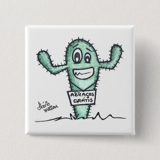 Bóton Quadrado 5.08cm Abraço Grátis
