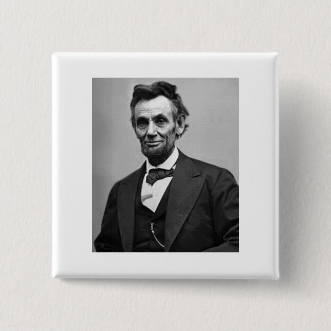 Bóton Quadrado 5.08cm Abraham Lincoln (Frente)