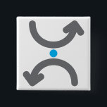 Bóton Quadrado 5.08cm Abstract Curved Arrows Exchange Symbolic Flow<br><div class="desc">Make a statement with this modern abstract curved arrows button pin. This minimalist icon badge features a symmetrical grey design with a vibrant blue focal point, perfect for tech conferences, team building events, or personalising your gear. Representing the concept of exchange and progress, this professional graphic button is a great...</div>