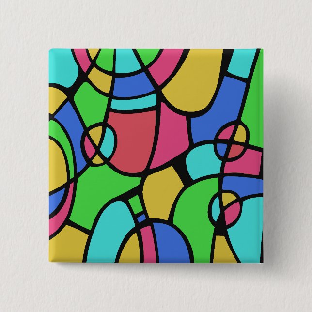 Bóton Quadrado 5.08cm Abstrato 02 (Frente)