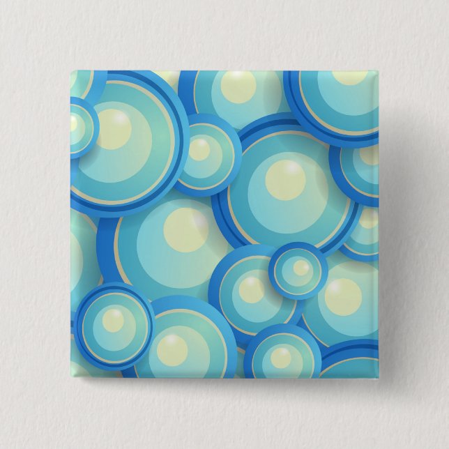 Bóton Quadrado 5.08cm Abstrato azul em verde (Frente)
