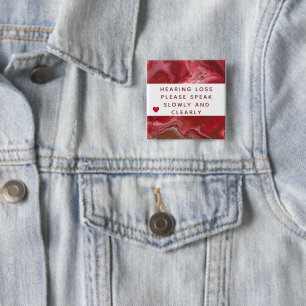 Bóton Quadrado 5.08cm Abstrato de cobre vermelho Perda auditiva 2 Polega