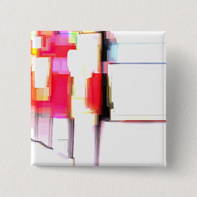 Bóton Quadrado 5.08cm abstrato digital "Blink" (Frente)
