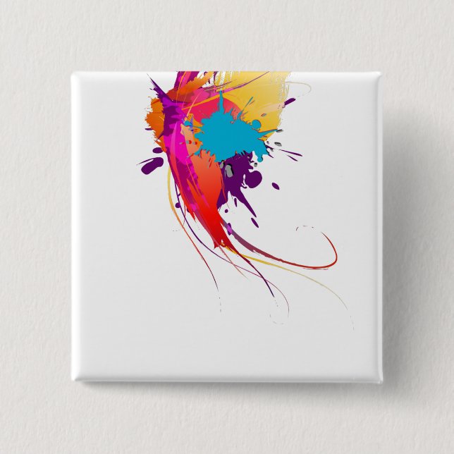 Bóton Quadrado 5.08cm Abstrato Exotic Butterfly Paint Splatters (Frente)