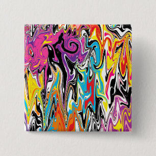 Bóton Quadrado 5.08cm Abstrato Swirl