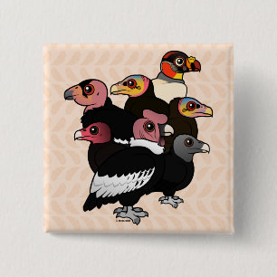 Bóton Quadrado 5.08cm Abutres de mundo novo