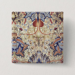 Bóton Quadrado 5.08cm Acanthus (por William Morris)