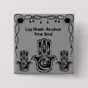Bóton Quadrado 5.08cm Acordar Musical