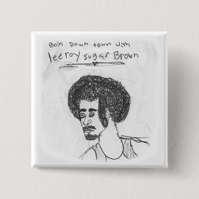 Bóton Quadrado 5.08cm Açúcar Brown de Leeroy (Frente)