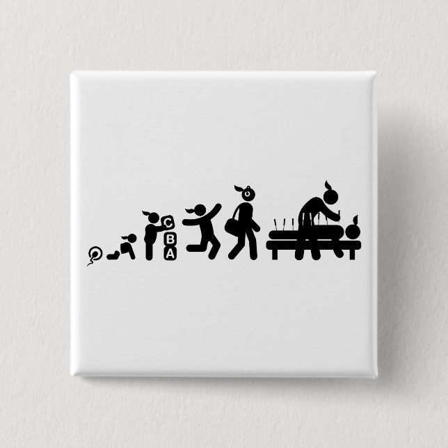 Bóton Quadrado 5.08cm Acupunctura (Frente)