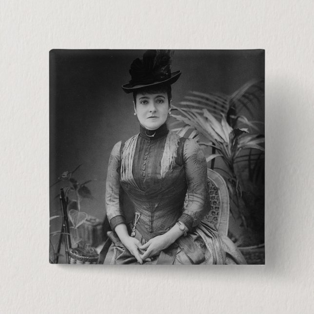 Bóton Quadrado 5.08cm Adelina Patti, 1880 (Frente)