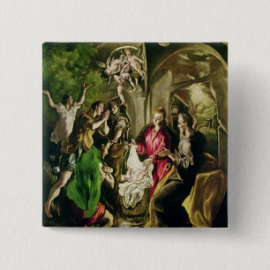Bóton Quadrado 5.08cm Adoração dos pastores, 1603-05
