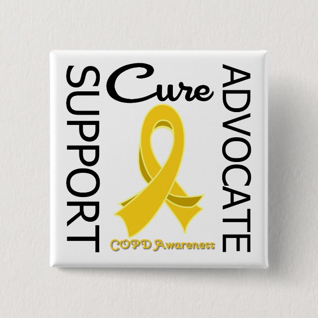 Bóton Quadrado 5.08cm Advocate de Suporte da COPD Cure (Frente)