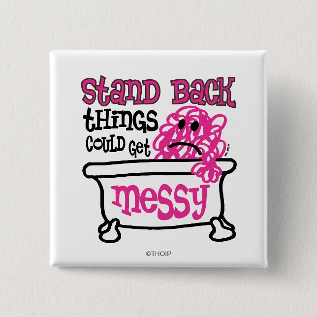 Bóton Quadrado 5.08cm Afaste-se (Frente)