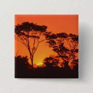 Bóton Quadrado 5.08cm África do Sul. Pôr do sol africano.