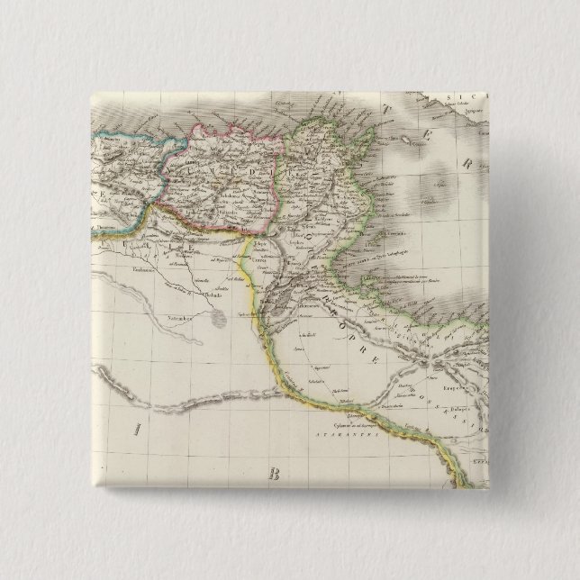 Bóton Quadrado 5.08cm Afrique Propre - Mapa do Atlas Africano (Frente)