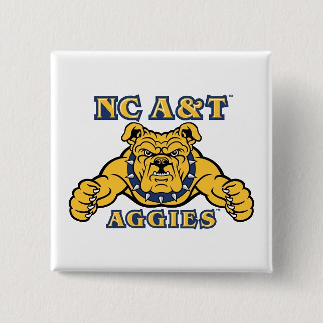 Bóton Quadrado 5.08cm Agências A&T NC | Aggie Bulldog (Frente)