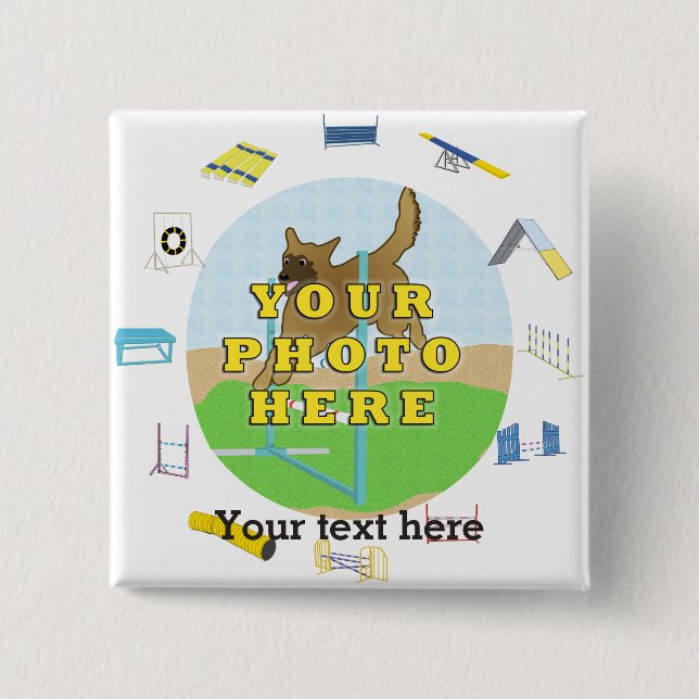 Bóton Quadrado 5.08cm Agilidade Pessoal Especial do Cão (Frente)