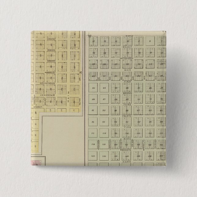 Bóton Quadrado 5.08cm Água Fria, Proteção, Avilla, Kansas (Frente)