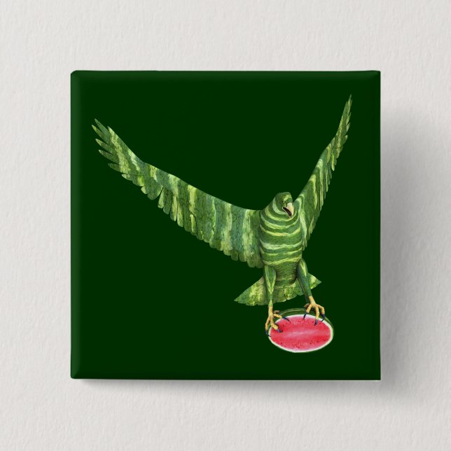 Bóton Quadrado 5.08cm Águia do Dia Nacional da Melancia (Frente)