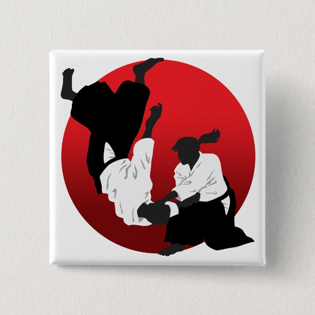 Bóton Quadrado 5.08cm Aikido (Frente)