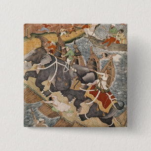 Bóton Quadrado 5.08cm Akbar domestica o elefante selvagem, Hawa'i