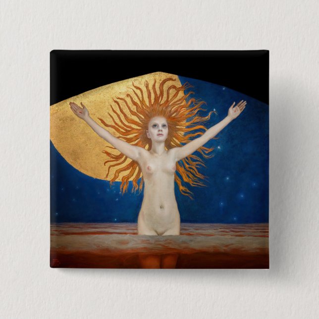 Bóton Quadrado 5.08cm Akseli Gallen-Kallela - Ad Astra (Frente)