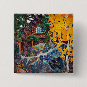 Bóton Quadrado 5.08cm Akseli Gallen-Kallela - Kalela no outono