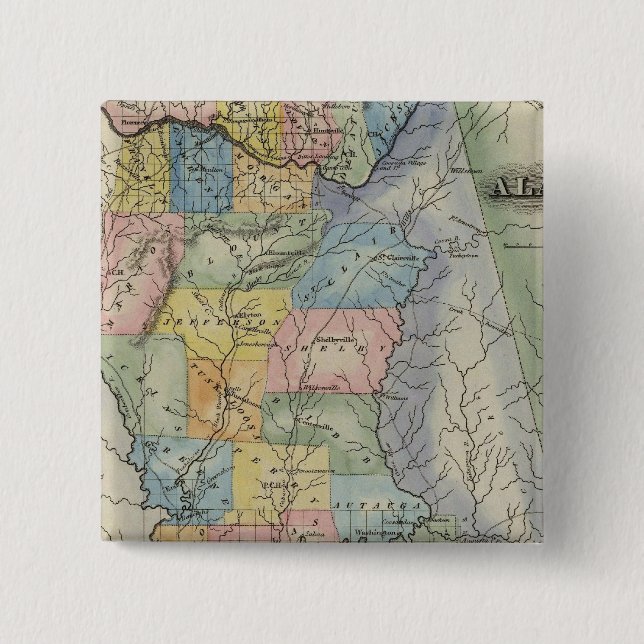 Bóton Quadrado 5.08cm Alabama 2 (Frente)