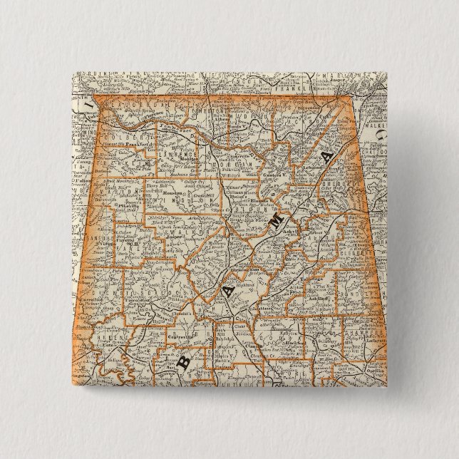 Bóton Quadrado 5.08cm Alabama 4 (Frente)