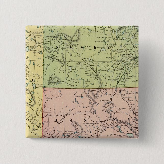 Bóton Quadrado 5.08cm Alberta, Saskatchewan (Frente)