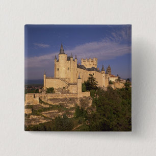 Bóton Quadrado 5.08cm Alcazar e Catedral, Segóvia, Castela e Leão,