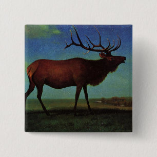 Bóton Quadrado 5.08cm Alces por Albert Bierstadt