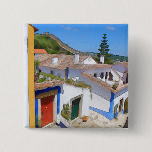 Bóton Quadrado 5.08cm Aldeia de Watercolor