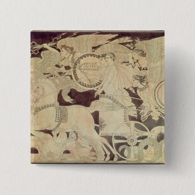 Bóton Quadrado 5.08cm Alegoria da batalha de Austerlitz (Frente)