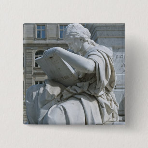 Bóton Quadrado 5.08cm Alegoria da História do Monumento a Schiller em Be