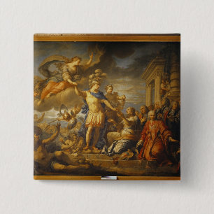Bóton Quadrado 5.08cm Alegoria da paz do AIX-la-Chapelle, 1761