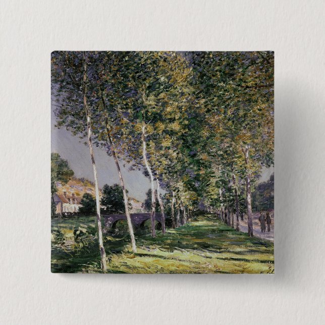 Bóton Quadrado 5.08cm Alfred Sisley | a caminhada (Frente)
