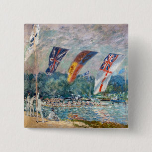 Bóton Quadrado 5.08cm Alfred Sisley - Regata em Molesey