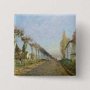 Bóton Quadrado 5.08cm Alfred Sisley Rua de la Máquina, Louveciennes