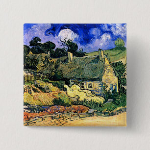 Bóton Quadrado 5.08cm Algodão achatado em Cordeville Van Gogh Belas Art