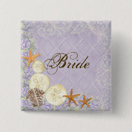 Bóton Quadrado 5.08cm Algodão Floral pelo Casamento de Beachy