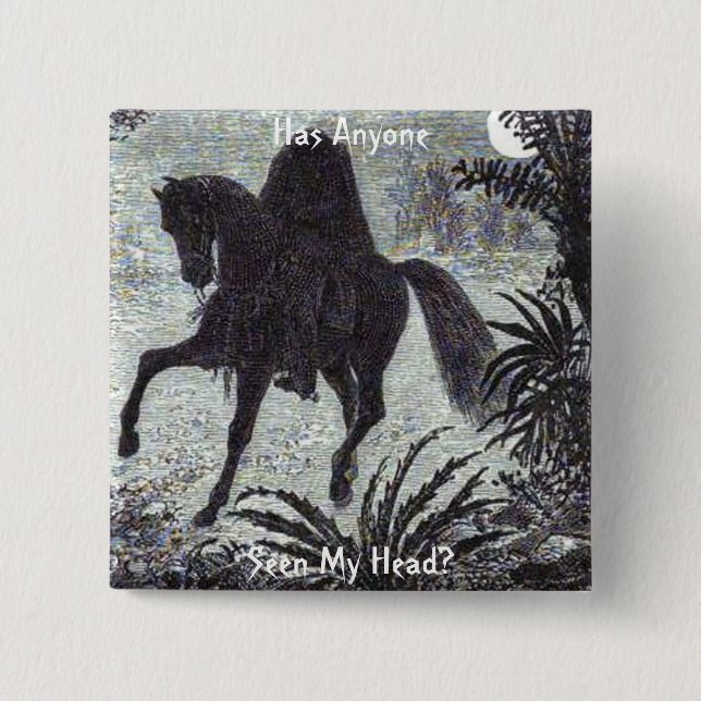 Bóton Quadrado 5.08cm Alguém Viu Minha Cabeça? Botao (Frente)