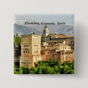 Bóton Quadrado 5.08cm Alhambra, Granada, Andaluzia, Espanha