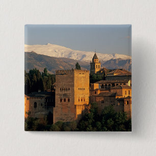 Bóton Quadrado 5.08cm Alhambra; Granada; Andaluzia, Espanha, Serra