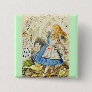 Bóton Quadrado 5.08cm Alice & a cor completa dos cartões