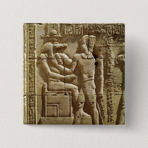 Bóton Quadrado 5.08cm Alivio de Sobek e de Ptolemy VI Philometor