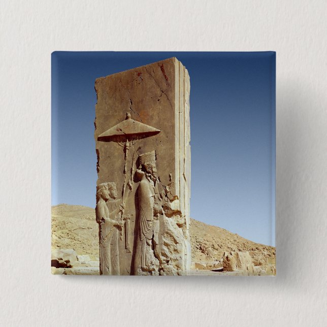 Bóton Quadrado 5.08cm Alivio no Salão de cem colunas (Frente)