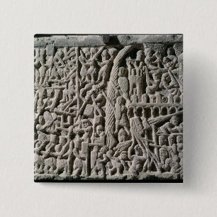 Bóton Quadrado 5.08cm Alivio que descreve o cerco de Carcassonne